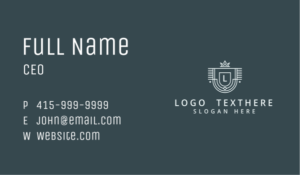 Crown  Shield Academy Lettermark Business Card Design Image Preview