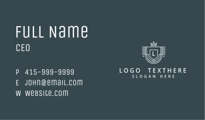 Crown  Shield Academy Lettermark Business Card Image Preview