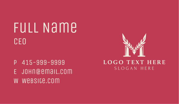 Spa Leaf Letter MV Business Card Design Image Preview