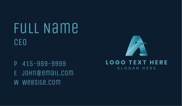 Digital Letter A Business Card Design Image Preview