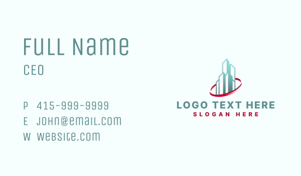 Skyscraper Realty Property Business Card Design Image Preview