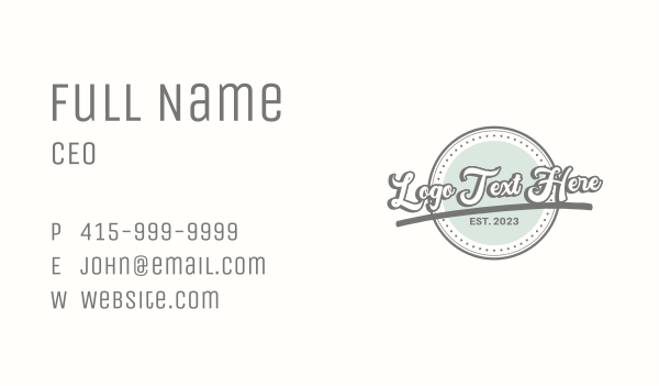 Retro Hipster Badge Business Card Design Image Preview