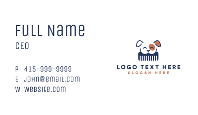 Dog Grooming Comb Business Card Image Preview