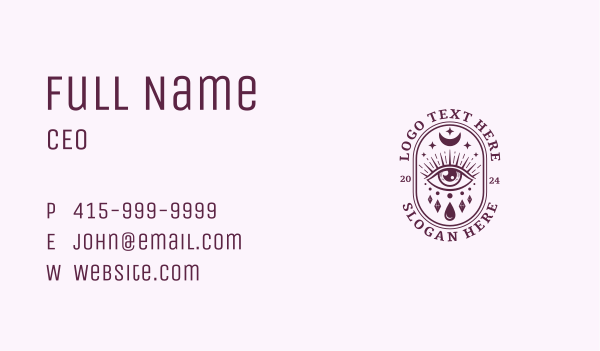 Celestial Eye Crescent Business Card Design Image Preview