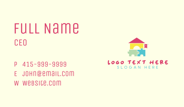 Puzzle Daycare Kindergarten Business Card Design Image Preview