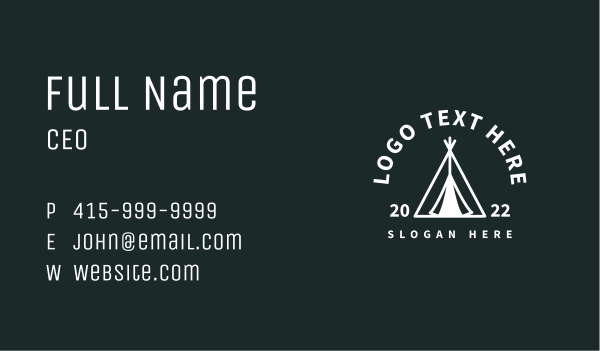 Camping Tent Wordmark  Business Card Design Image Preview