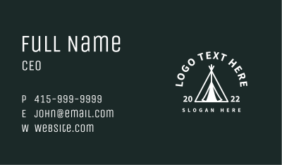 Camping Tent Wordmark  Business Card