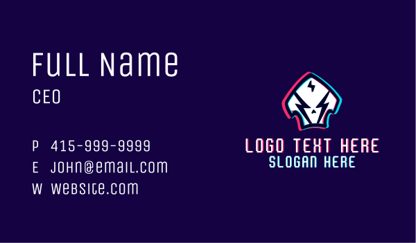 Glitch Gaming Mask Business Card Design Image Preview