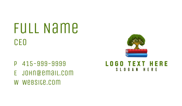 Book Learning Tree Business Card Design Image Preview