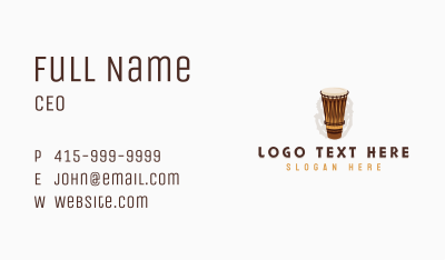 African Music Drum Percussion Business Card Image Preview