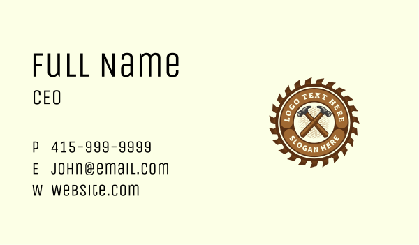 Saw Hammer Woodwork Business Card Design Image Preview