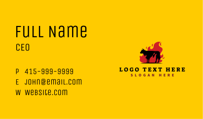 BBQ Steak Flame Business Card Image Preview