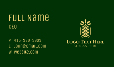 Golden Pineapple Crown Business Card