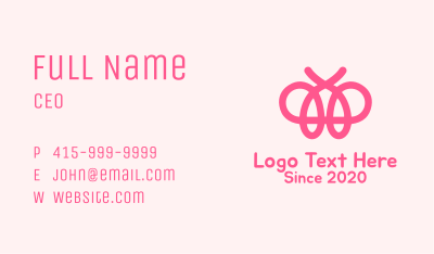 Pink Butterfly Business Card