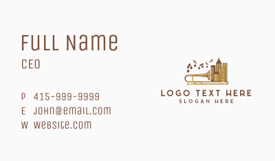 Urban Trombone Musical Instrument Business Card Image Preview