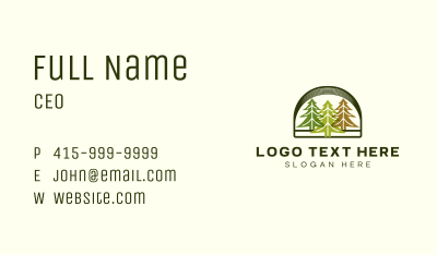 Pine Tree Forestry Business Card Image Preview