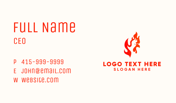 Red Burning Chicken  Business Card Design Image Preview