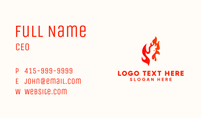 Red Burning Chicken  Business Card Image Preview