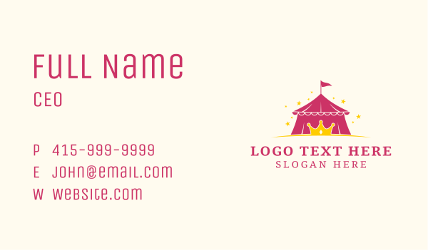 Crown Carnival Tent Business Card Design Image Preview