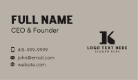 Generic Builder Letter K Business Card Design