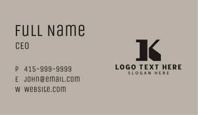 Generic Builder Letter K Business Card Image Preview