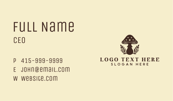 Herbal Mushroom Plant Business Card Design Image Preview