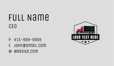 Logging Truck Transportation  Business Card Image Preview