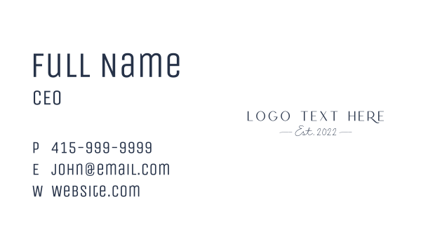 Elegant Classy Wordmark Business Card Design Image Preview