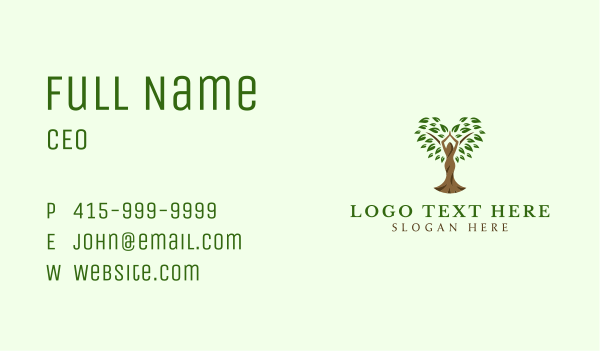 Natural Lady Tree Business Card Design Image Preview