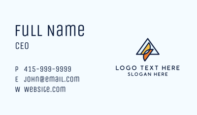 Triangle Lightning Bolt  Business Card Image Preview