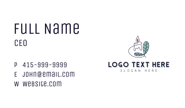 Eco Organic Candle Business Card Design Image Preview