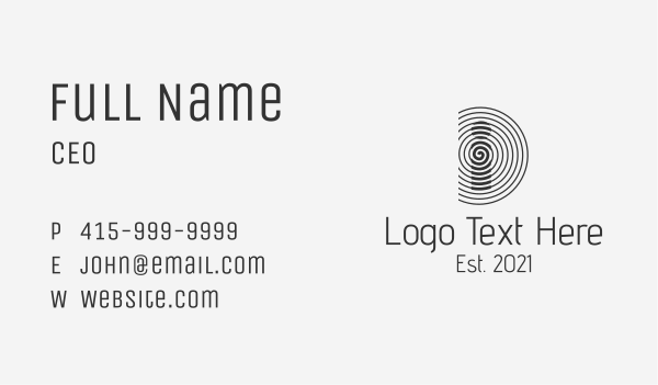 Security Company Letter D Business Card Design