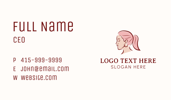 Pink Hair Woman Business Card Design Image Preview