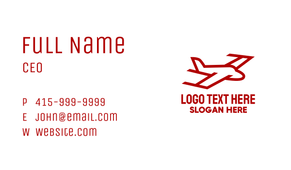 Red Plane Flight  Business Card Design Image Preview