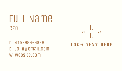 Classy Elegant Lettermark Business Card