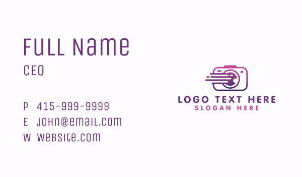 Camera Fast Photography Business Card Design Image Preview