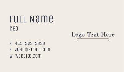 Elegant Business Wordmark Business Card Image Preview