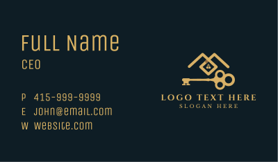 Gold House Key Business Card Image Preview