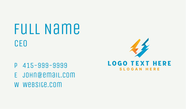 Electricity Lightning Energy Business Card Design Image Preview
