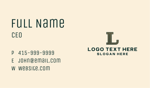 Classic Letter L Boutique Business Card Design Image Preview