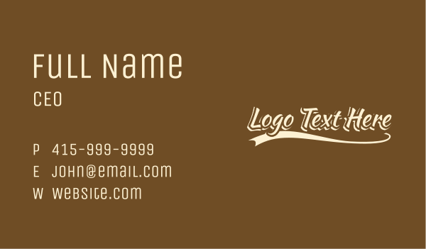 Varsity Coffee  Wordmark Business Card Design Image Preview