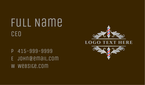 Royal Ornate Barbershop Business Card Design Image Preview