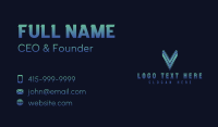 Tech Company Letter V Business Card Preview