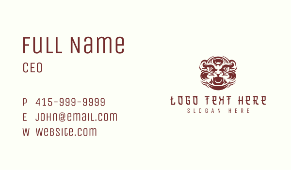 Mythical Chinese Lion Business Card Design Image Preview