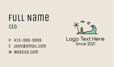 Surfing Surf Beach Wave Business Card Image Preview