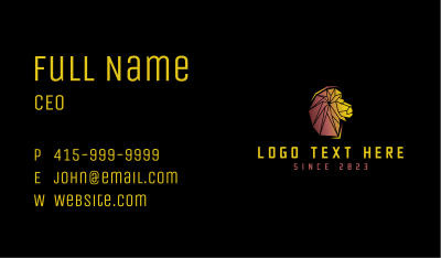 Geometric Lion Gaming Business Card Image Preview