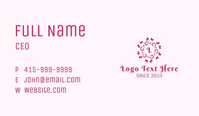 Pink Flower Lettermark  Business Card Image Preview