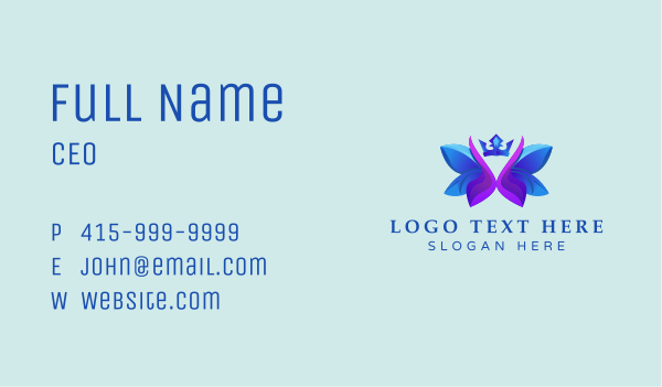 Gradient Flower Crown Business Card Design Image Preview