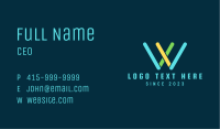 Colorful Linear Letter W Business Card Image Preview