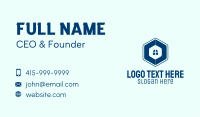 Blue Window Hexagon Business Card Design